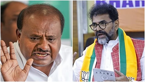 HD Kumaraswamy and Chalavadi Narayanaswamy Casual images