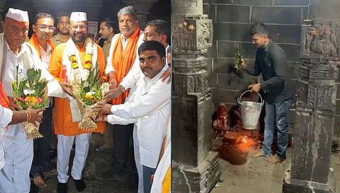 BJP workers 'purify' temple after Muslim Sena MLA's visit