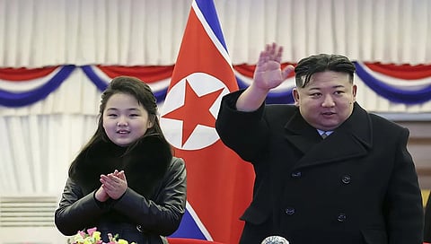 Kim Jong Un with daughter