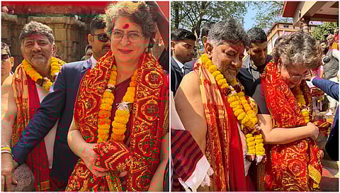 Dk Shivakumar with priyanka gandhi 