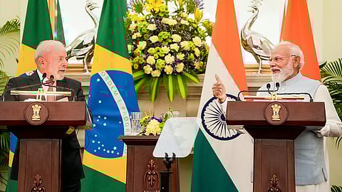 PM Modi with Brazilian President Luiz Inacio Lula da Silva