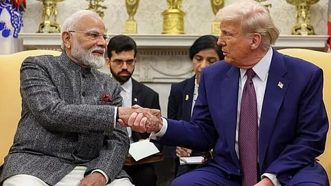Prime Minister Narendra Modi (L) and US President Donald Trump