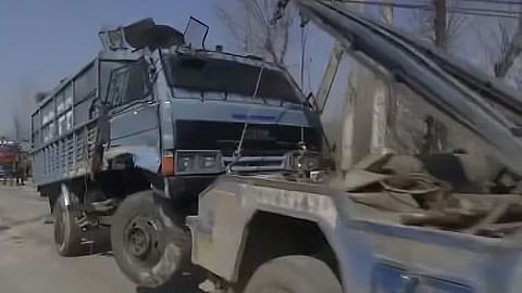 The vehicle fell into the river after the driver lost control of it, officials said.