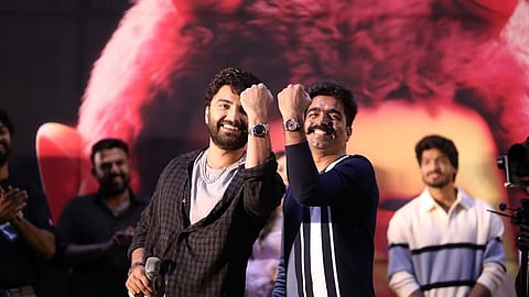 Vishwak Sen with Ravi Basrur at Cult teaser launch