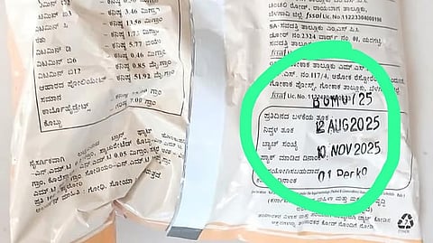 Videos circulated on social media show infested food packet.