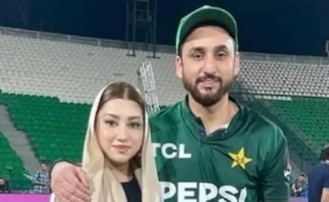 Salman Ali Agha and his wife Sabba Manzer