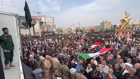 solemn funeral procession