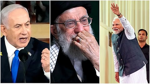 Israel PM Benjamin Netanyahu- Khameni- Narendra Modi (file photo)