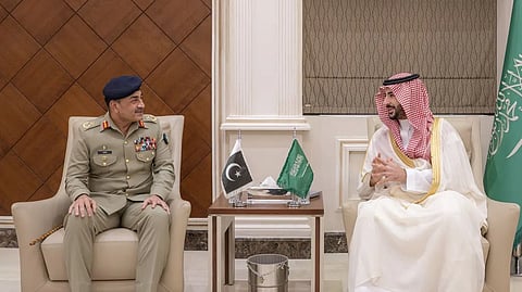 Chief of Defence Forces Asim Munir and Minister of Defense Khalid Bin Salman me