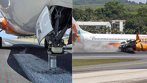 suffers nose wheel damage