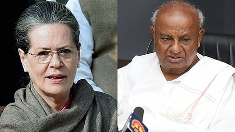 Sonia gandhi and hd devegowda