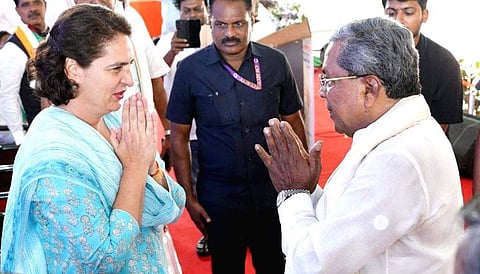 CM Siddaramaiah and Priyanka Gandhi Vadra(File photo)
