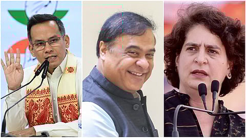 gaurav gogoi- Himanta Biswa sharma- Priyanka vadhra