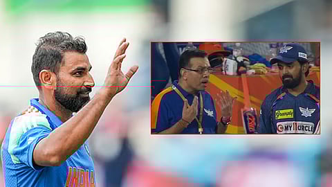 Mohammed Shami and LSG owner Sanjiv Goenka