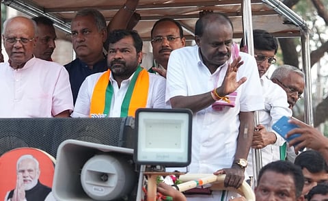 H D Kumaraswamy in Davanagere 