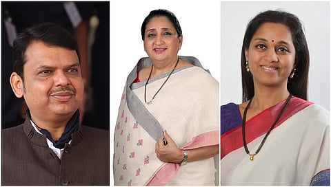Devendra Fadnavis, sunetra pawar and Supriya Sule