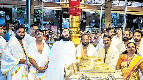 Anant Ambani at Guruvayur Sree Krishna temple.