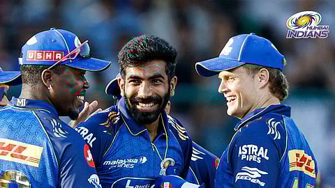 Jasprit Bumrah with MI teammates