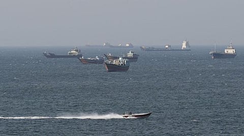 Indian oil tanker in Strait of Hormuz