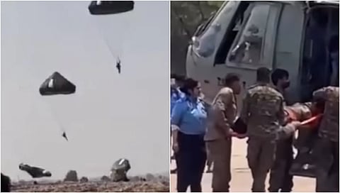 ಬಳ್ಳಾರಿ: ಪ್ಯಾರಚೂಟ್‌ ತರಬೇತಿ ವೇಳೆ 50 ಅಡಿ ಎತ್ತರದಿಂದ ಜಿಗಿದಿದ್ದ ಯೋಧರೊಬ್ಬರಿಗೆ ಕಾಲು ಮುರಿತ, Video!