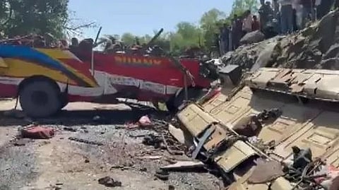 passenger bus rolled down a hill 