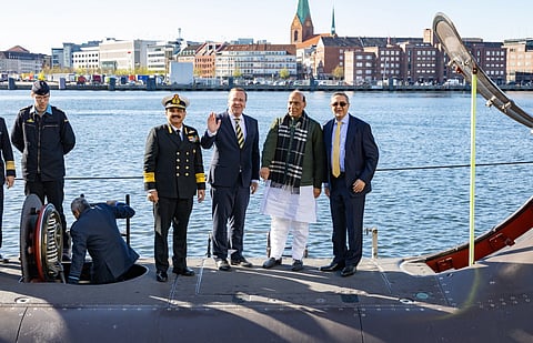 Rajnath Singh Visited TKMS submarine building facility in Kiel