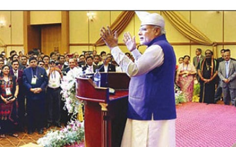ಮ್ಯಾನ್ಮಾರ್ ನ ನ್ಯಾಪೀತಾದಲ್ಲಿ ನರೇಂದ್ರ ಮೋದಿ