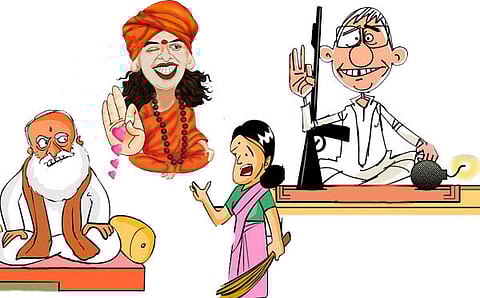 2014ನೇ ವರ್ಷದಲ್ಲಿ ಸ್ವಾಮೀಜಿಗಳ ಅವಾಂತರಗಳು: ಇದೀಗ ನಾವು 2015 ರ ಹೊಸ್ತಿಲಲ್ಲಿದ್ದೇವೆ. ಹೊಸ ವರ್ಷದ ಸಂಭ್ರಮಕ್ಕೆ ಕ್ಷಣಗಣನೆ ಆರಂಭವಾಗಿದೆ. ಹೊಸ ಕನಸು, ಹೊಸ ವಿಚಾರ, ಜೀವನದ ಬದಲಾವಣೆಯನ್ನು  ಕಂಡುಕೊಳ್ಳುವ ನಿಟ್ಟಿನಲ್ಲಿ ಹೊಸ ಆಲೋಚನೆಗಳು ಮನಸ್ಸಿನಲ್ಲಿ ಹೊಯ್ದಾಡುತ್ತಿರುತ್ತವೆ. ಆದರೂ, ಹಳೆಯ ವರ್ಷಕ್ಕೆ ವಿದಾಯ 