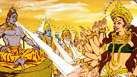 ಪರಮೇಶ್ವರನ ಶಕ್ತಿಯಿಂದ ಮುಖ ಪಡೆದಳು ದುರ್ಗಿ