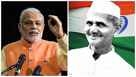 ಪ್ರಧಾನಮಂತ್ರಿ ನರೇಂದ್ರ ಮೋದಿ ಮತ್ತು ಮಾಜಿ ಪ್ರಧಾನಿ ಲಾಲ್ ಬಹದ್ದೂರ್ ಶಾಸ್ತ್ರೀ (ಸಂಗ್ರಹ ಚಿತ್ರ)