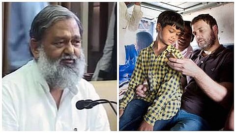 ಹರಿಯಾಣ ಆರೋಗ್ಯ ಸಚಿವ ಅನಿಲ್ ವಿಜ್ ಹಾಗೂ ರಾಹುಲ್ ಗಾಂಧಿ