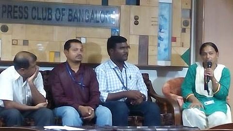 ಪತ್ರಿಕಾಗೋಷ್ಠಿಯಲ್ಲಿ ಭಾಗವಹಿಸಿದ್ದ ಎಪಿಡಿ ಸಂಸ್ಥೆಯ ಗೋಪಿನಾಥ್ ಮತ್ತು ಸಹದ್ಯೋಗಿಗಳು