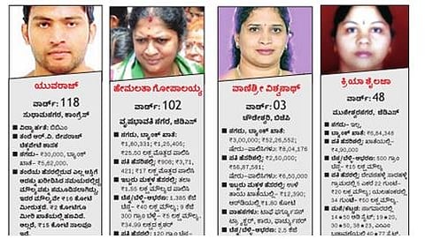 ಕಾಂಗ್ರೆಸ್ ಅಭ್ಯರ್ಥಿ ಯುವರಾಜ್, ಜೆಡಿಎಸ್ ಅಭ್ಯರ್ಥಿ ಹೇಮಲತಾ ಗೋಪಾಲಯ್ಯ, ಬಿಜೆಪಿ ಅಭ್ಯರ್ಥಿ ವಾಣಿಶ್ರೀ ವಿಶ್ವನಾಥ್ ಹಾಗೂ ಜೆಡಿಎಸ್ ಅಭ್ಯರ್ಥಿ, ಕ್ರಿಯಾ ಶೈಲಜಾ
