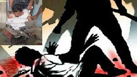 ಪೋಷಕರಿಂದ ಚಪ್ಪಲಿ ಹಾರ ಹಾಕಿಸಿಕೊಂಡ ರಬಿಶಂಕರ್- ಎಡ ತುದಿಯಲ್ಲಿ (ಸಂಗ್ರಹ ಚಿತ್ರ)