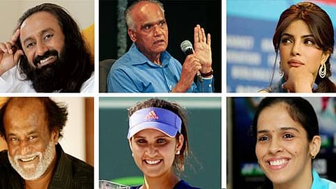 ರಜನಿಕಾಂತ್, ರಾಮೋಜಿ ರಾವ್ , ಶ್ರೀಶ್ರೀಶ್ರೀ ರವಿಶಂಕರ ಗುರೂಜಿ