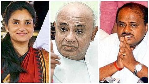 ರಮ್ಯಾ, ಎಚ್ ಡಿ ಕುಮಾರ ಸ್ವಾಮಿ ಮತ್ತು ದೇವೇಗೌಡ,