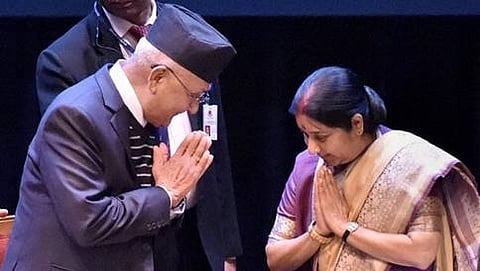 ನೇಪಾಳ ಪ್ರಧಾನಿ- ಸುಷ್ಮಾ ಸ್ವರಾಜ್