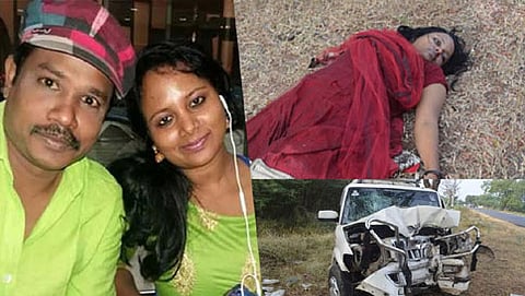 ಅಪಘಾತದಲ್ಲಿ ನಜ್ಜುಗುಜ್ಜಾಗಿರುವ ಕಾರಿನ ಚಿತ್ರ