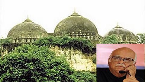 ಬಾಬ್ರಿ ಮಸೀದಿ, ಒಳಚಿತ್ರದಲ್ಲಿ ಎಲ್.ಕೆ.ಅಡ್ವಾಣಿ(ಸಂಗ್ರಹ ಚಿತ್ರ)