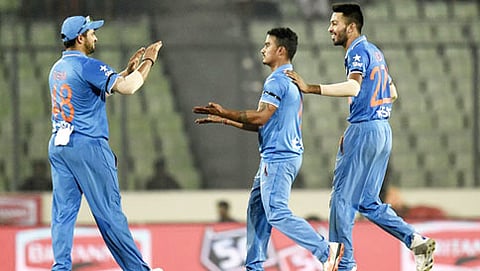 ಗೆಲುವಿನ ಸಂಭ್ರಮದಲ್ಲಿ ಭಾರತ ತಂಡ