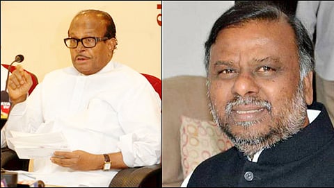 ಜನಾರ್ಧನ ಪೂಜಾರಿ ಮತ್ತು ಸಚಿವ ಆಂಜನೇಯ (ಸಂಗ್ರಹ ಚಿತ್ರ)