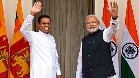 ಪ್ರಧಾನಮಂತ್ರಿ ನರೇಂದ್ರ ಮೋದಿ ಮತ್ತು ಶ್ರೀಲಂಕಾ ಅಧ್ಯಕ್ಷ ಮೈತ್ರಿಪಾಲ ಸಿರಿಸೇನಾ (ಸಂಗ್ರಹ ಚಿತ್ರ)