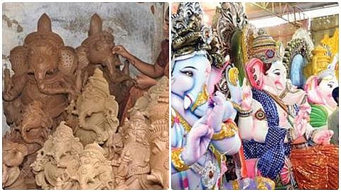 ಮಣ್ಣಿನ ಗಣಪ ಮತ್ತು ಪ್ಲಾಸ್ಟರ್ ಆಫ್ ಪ್ಯಾರೀಸ್ ಗಣಪ