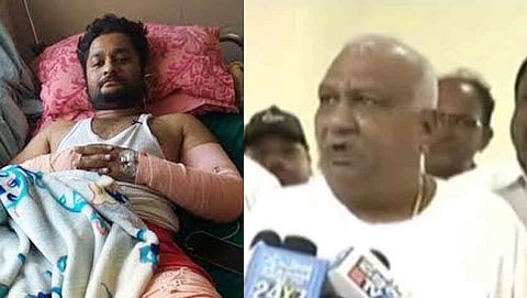 ಶಾಸಕ ರಾಜು ಕಾಗೆ ಹಾಗೂ ಹಲ್ಲೆಗೊಳಗಾಗಿರುವ ವಿವೇಕ್ ಶೆಟ್ಟಿ