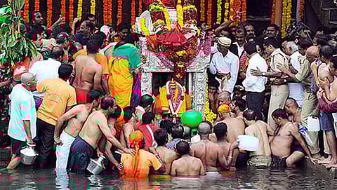 ತಲಕಾವೇರಿಯಲ್ಲಿ ತೀರ್ಥೋದ್ಭವ (ಸಂಗ್ರಹ ಚಿತ್ರ)