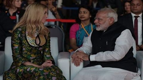 ಇವಾಂಕ ಟ್ರಂಪ್- ಪ್ರಧಾನಿ ನರೇಂದ್ರ ಮೋದಿ