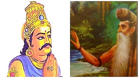 ಸತ್ಯವ್ರತ ಮಹಾರಾಜ- ವಿಶ್ವಾಮಿತ್ರ ಮಹರ್ಷಿ (ಸಾಂಕೇತಿಕ ಚಿತ್ರ)
