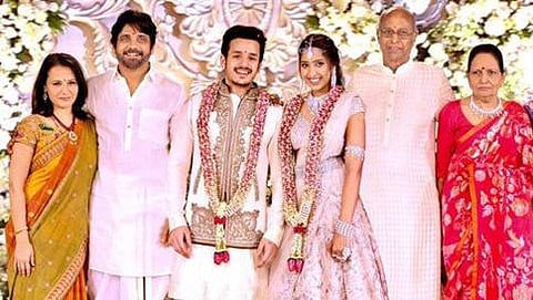ಅಖಿಲ್ ಅಕ್ಕಿ ನೇನಿ ಮತ್ತು ಶ್ರಿಯಾ ಭೂಪಾಲ್  ನಿಶ್ಚಿತಾರ್ಥ( ಸಂಗ್ರಹ ಚಿತ್ರ)