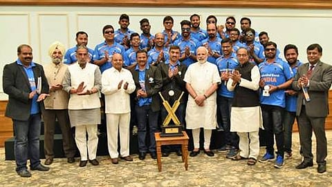 ಅಂಧರ ಕ್ರಿಕೆಟ್ ತಂಡದೊಂದಿಗೆ ಪ್ರಧಾನಿ ಮೋದಿ