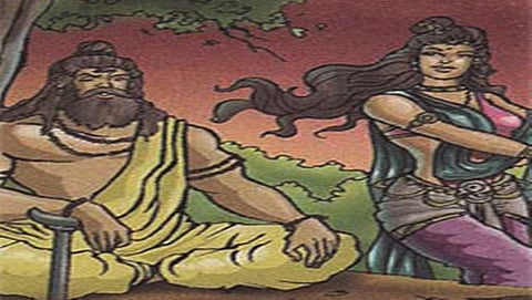ರಂಭೆಯಿಂದ ತಪೋಭಂಗಕ್ಕೆ ಯತ್ನ (ಸಾಂಕೇತಿಕ ಚಿತ್ರ)